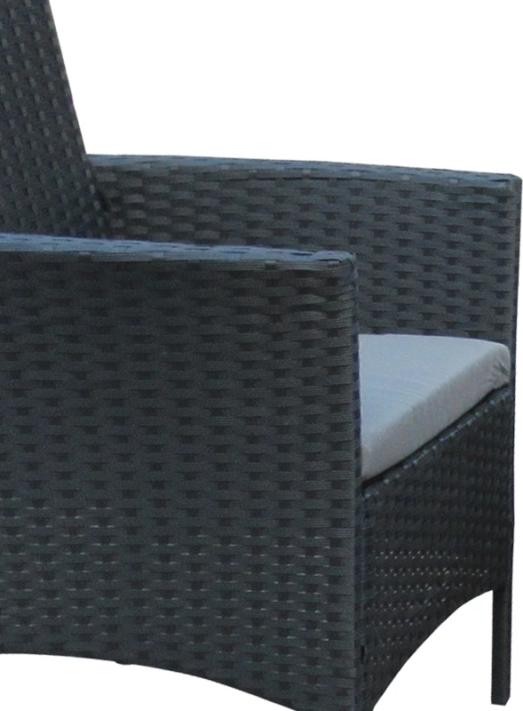 Vrtni lounge set Calmness, 4-delni rattan črn, blago sivo