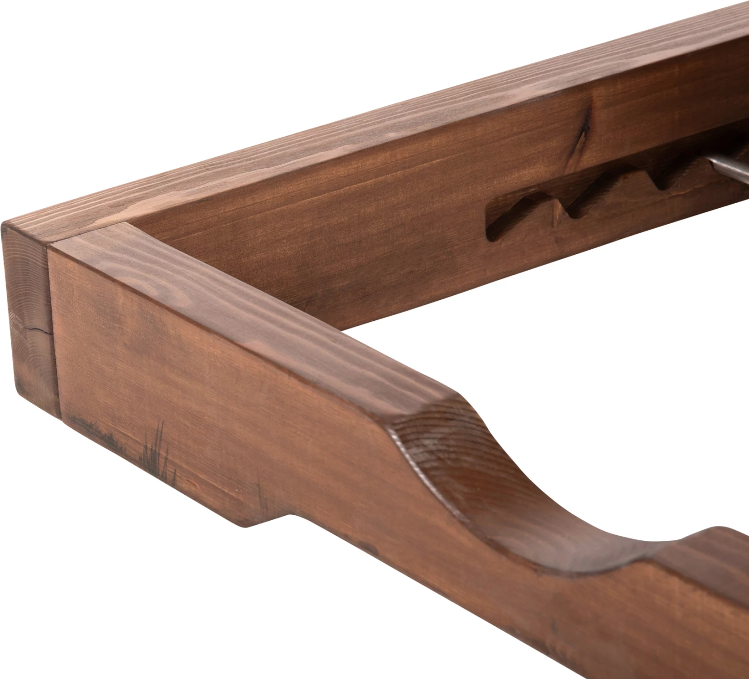 Plažni ležalnik nizki IKARIA FH10622.04 iz borovega lesa v barvi oreha - moka tekstilene - blazina debeline 20 cm