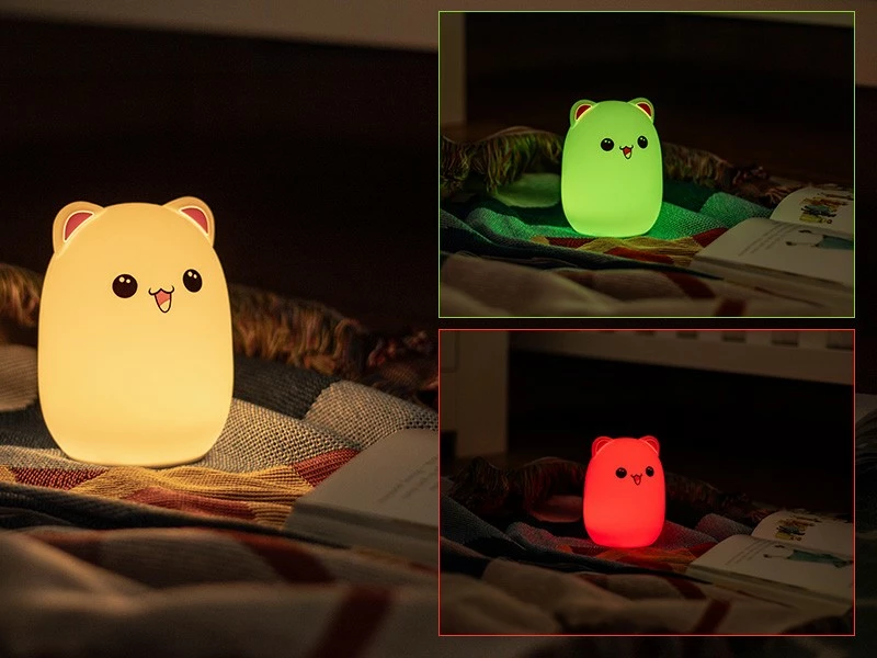 Nočna lučka v obliki medvedka Tracer Teddy Bear, LED, z daljincem, bela