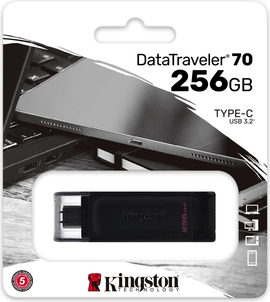 USB pomnilnik 256GB, USB-C 3.2 Gen 1, črn Kingston DataTraveler
