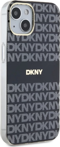 Ovitek za telefon DKNY IML Mono & Stripe MagSafe za iPhone 15/14/13, črn