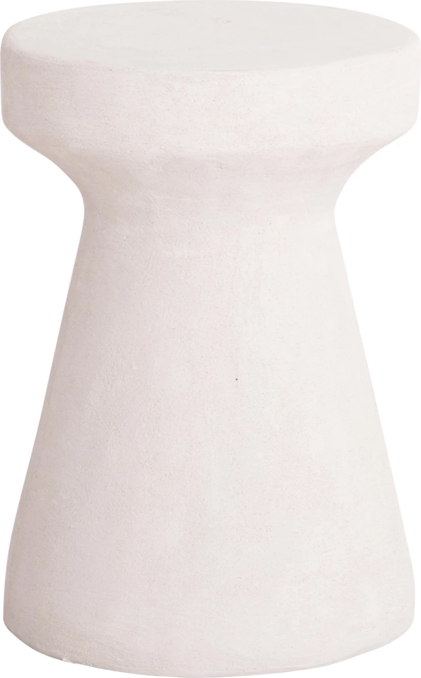 Okrogli stol serije Santorini FH18057 iz poliresina v umazano beli barvi Φ32x46Hcm