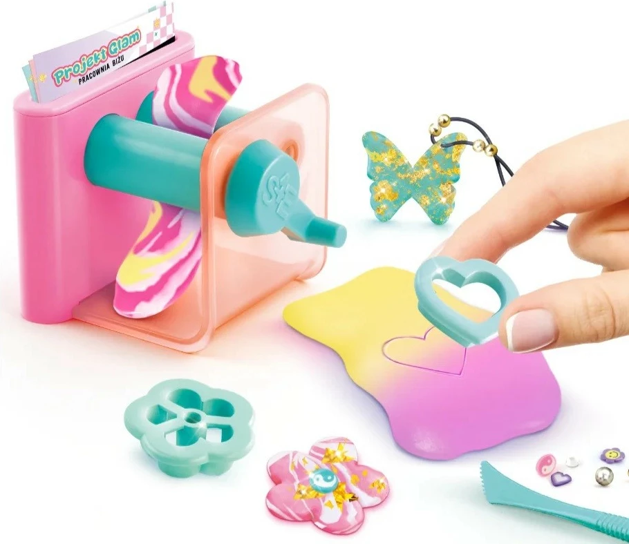 Kreativni set za delavnico nakita Epee Project Glam EP60467, modelirna glina z orodjem in 20+ elementi, 6+, večbarven