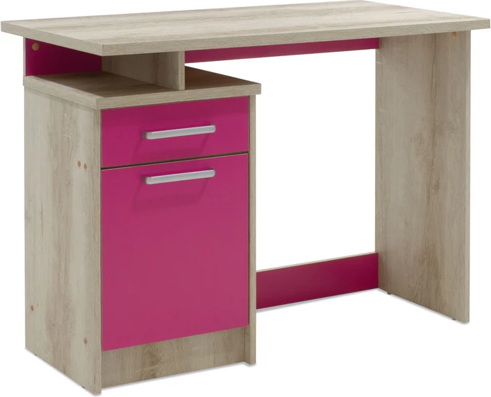 Pisalna miza Looney z predalom, castillo-rožna, 100x55x75 cm