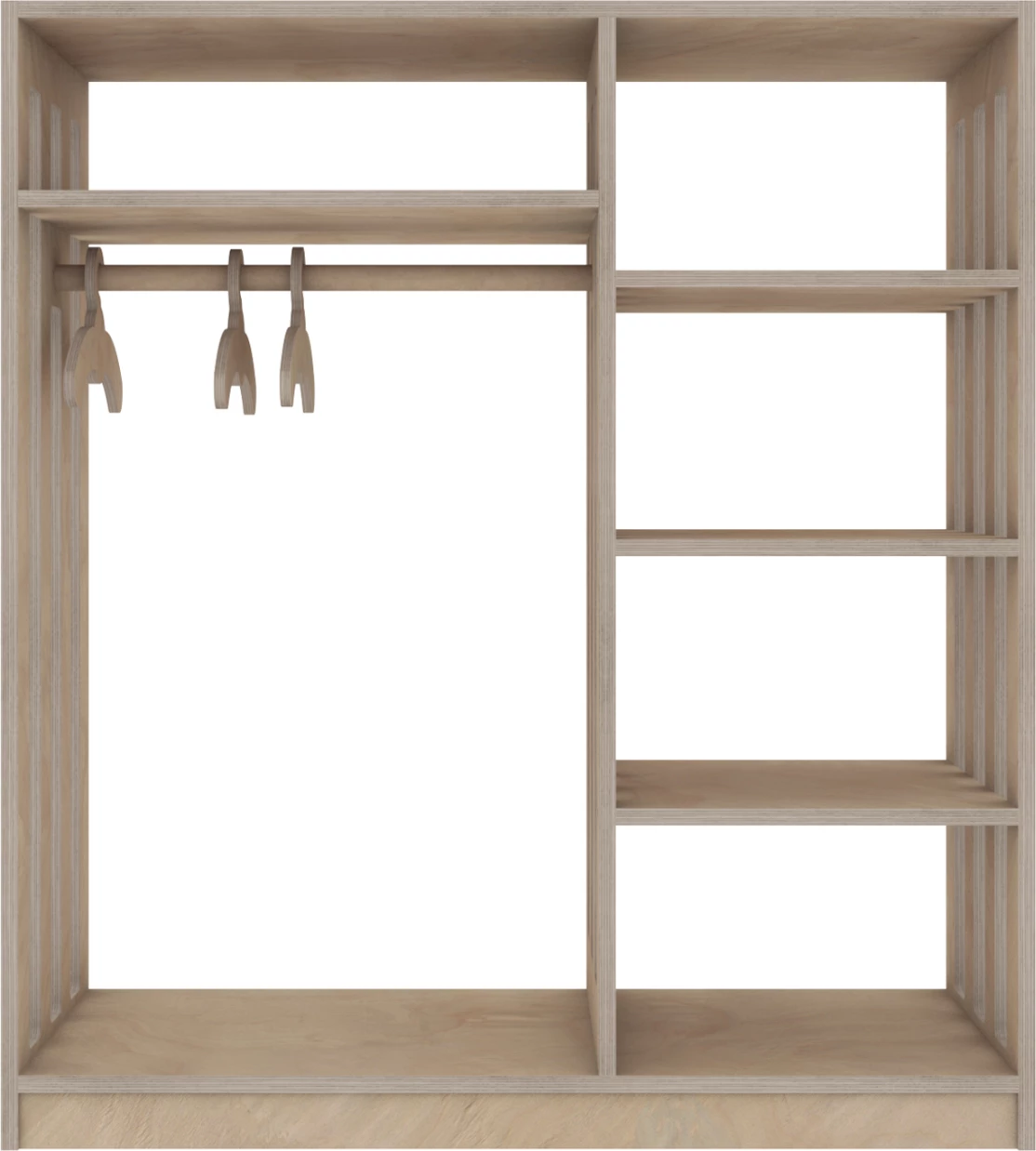 Otroški obešalnik SANI iz brezovega lesa v naravni barvi 90x40x100H cm