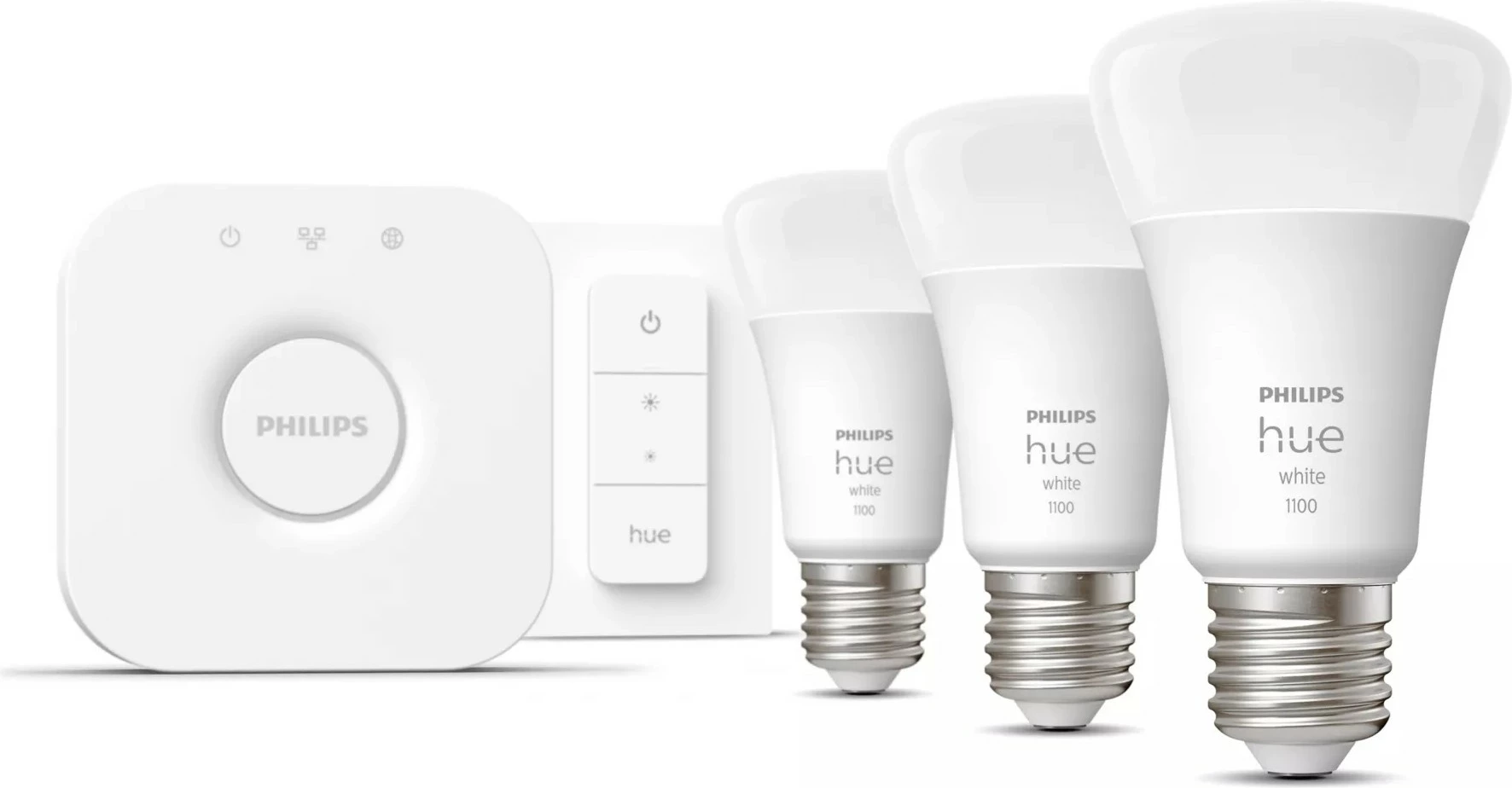 Pametna LED luč Philips Hue White Starter kit, 3 × E27, Bluetooth/Zigbee, bela