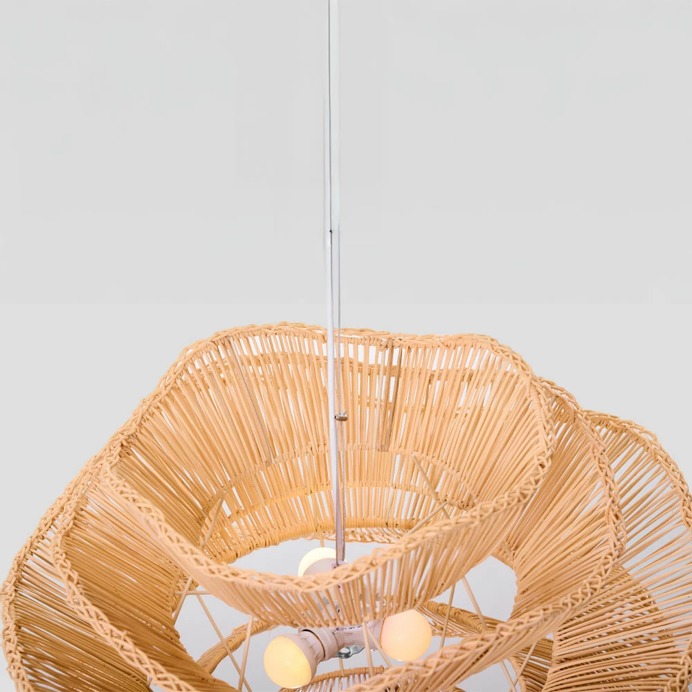 Stropna svetilka iz ratana, bela, 61x47 cm Aurora