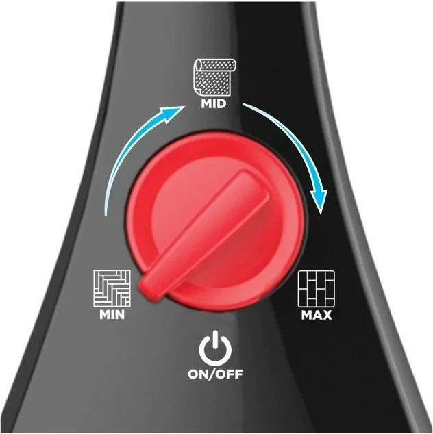 Parni mop za tla, z 2 mikrofibrskima prevlekama in dodatkom za preproge Vileda Steam Plus, črn