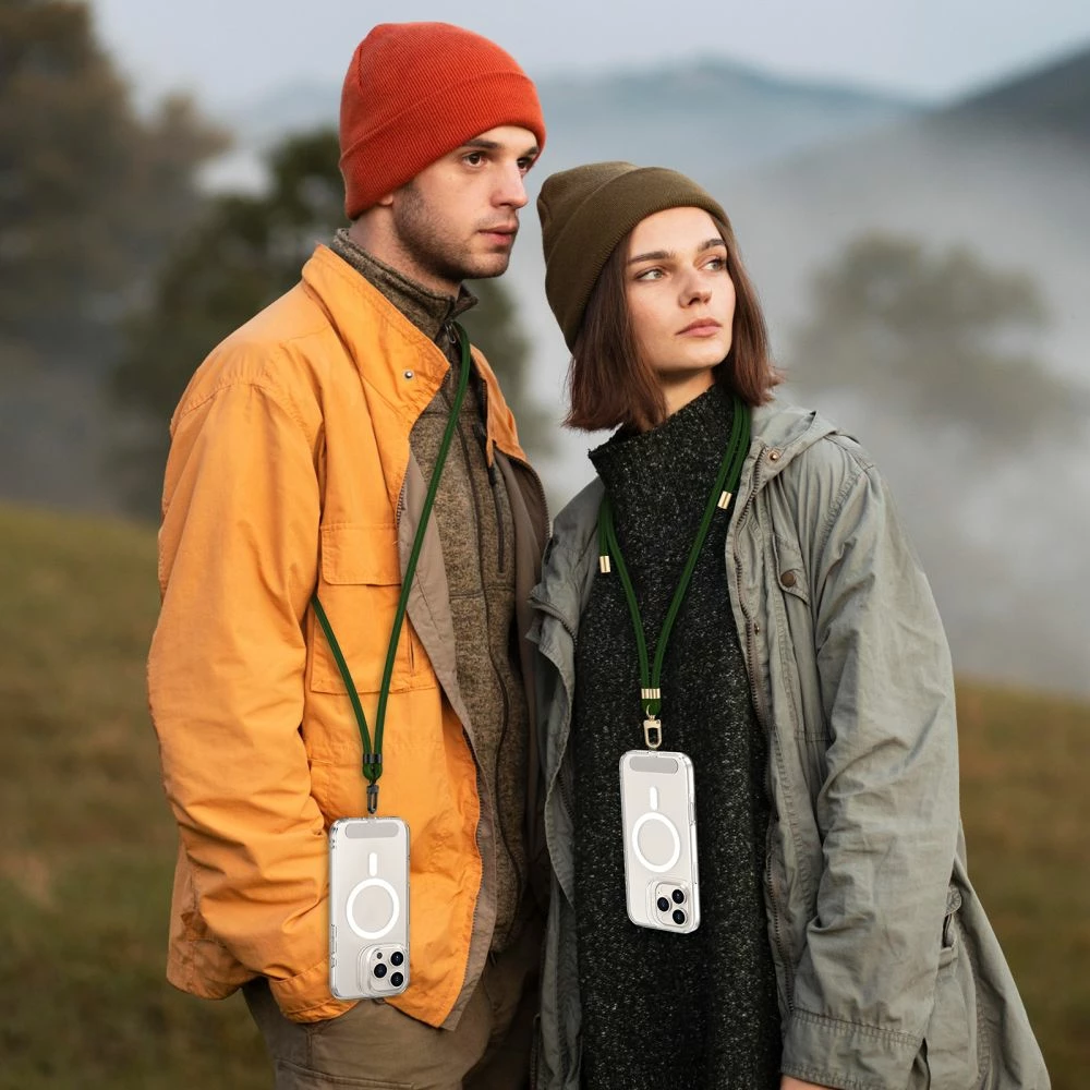 Crossbody pašček za mobilni telefon Tech-Protect C7S, z adapterjem, olivno