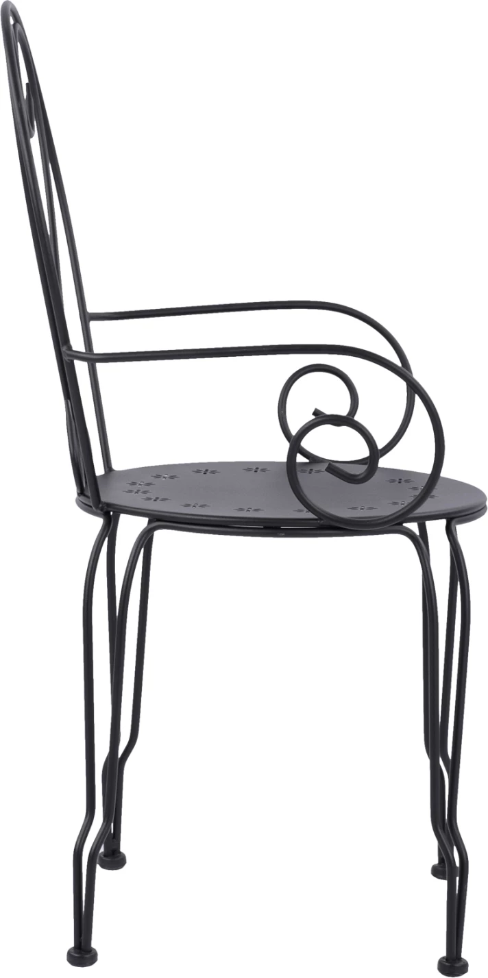 Kovinski naslanjač Amore črne barve FH5008.11 49x48x90 cm