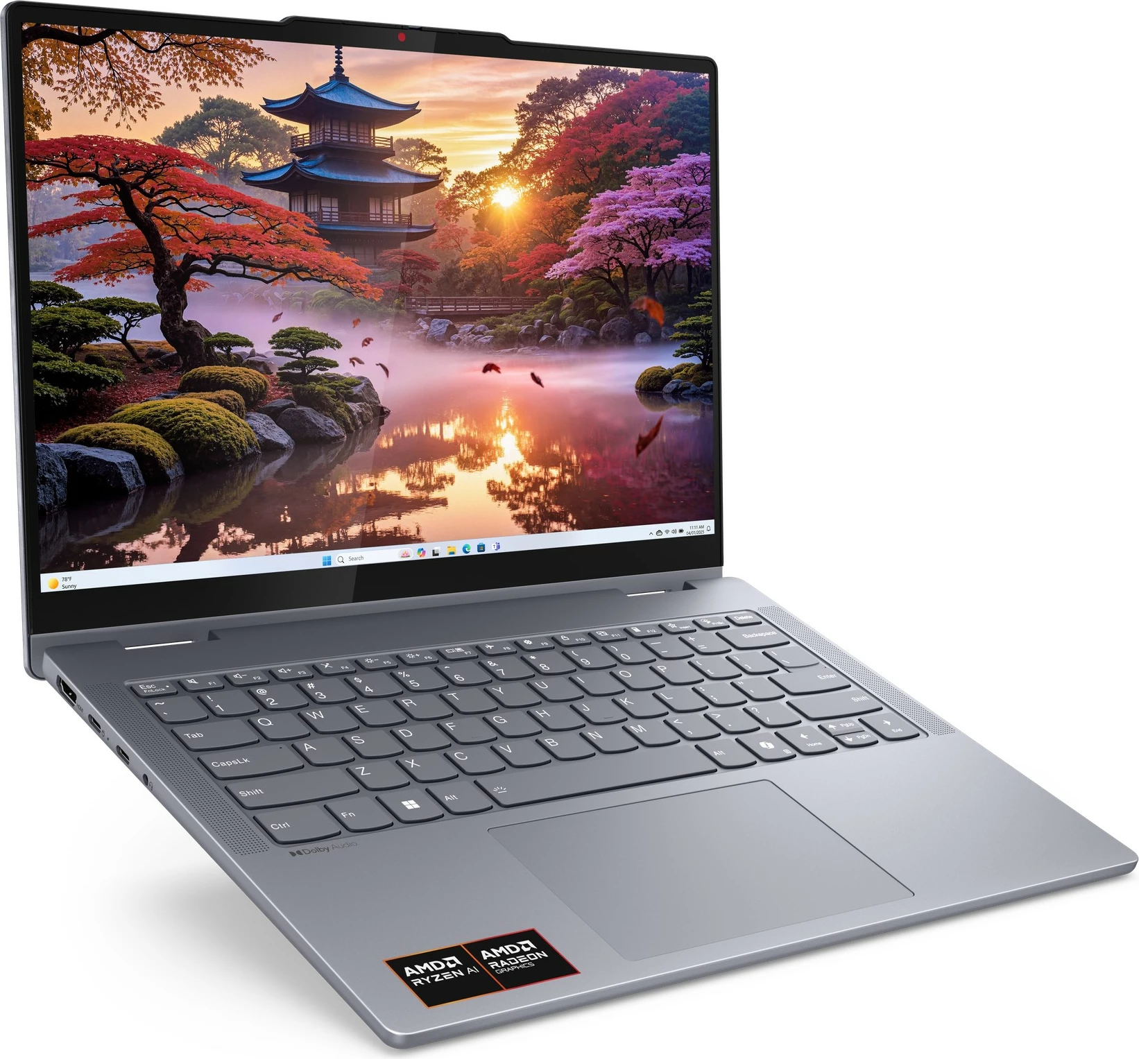 Prenosnik 2-v-1 14" WUXGA OLED, Ryzen AI 7 350, 16GB/512GB, siv — Lenovo IdeaPad 5 14AKP10