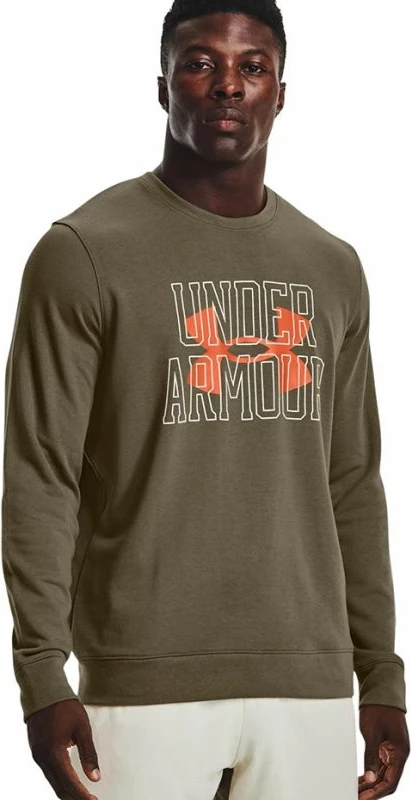 Duks brez kapuce, Under Armour UA Rival Terry Logo Crew, moški, zelen