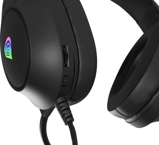 Slušalke za igre Genesis Neon 213 RGB, z mikrofonom, z žico, črne