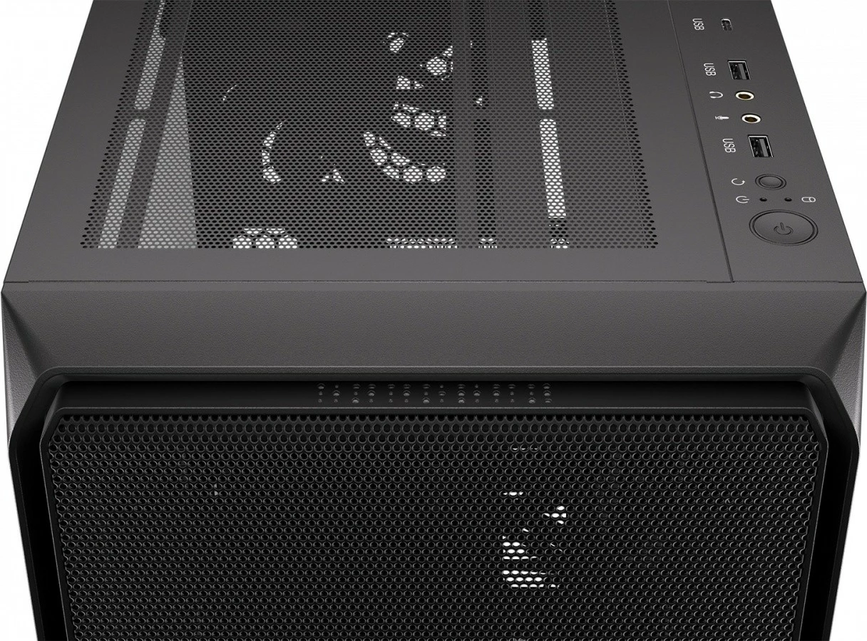 Midi tower ohišje z dobro zračno prepustnostjo, Endorfy Arx 500 Air EY2A010, ATX/Micro ATX/Mini ITX, 5 ventilatorjev, črno