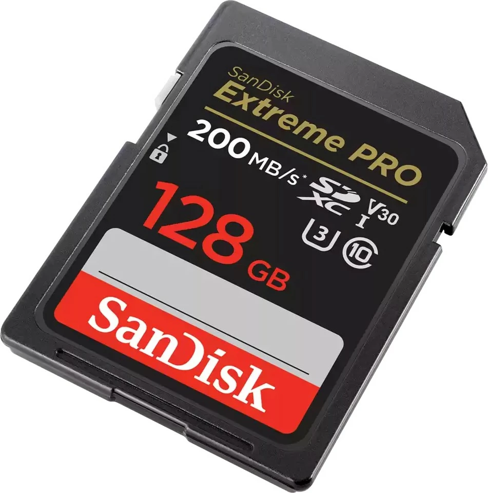 Kartica pomnilnika SanDisk Extreme PRO, 128 GB, SDXC, Class 10, UHS-I, 200 MB/s, 90 MB/s, črna