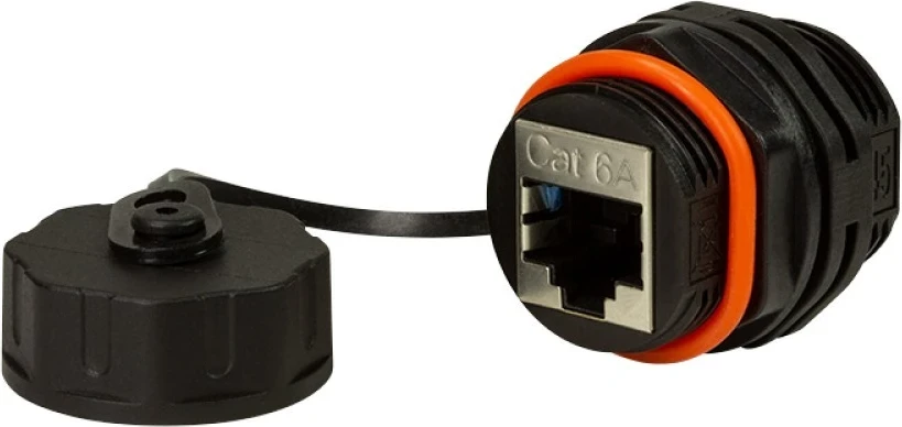 Zaščiten vtič RJ45 Cat6a Techly 363548, IP68, črn