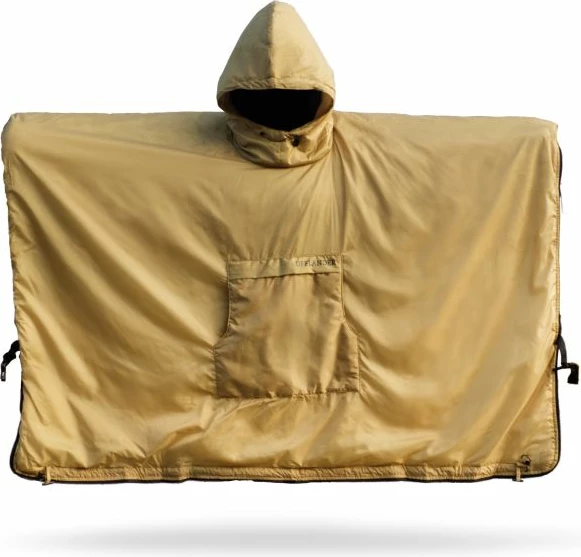 Pončo z ogrevalnim panelom Offlander, rjav