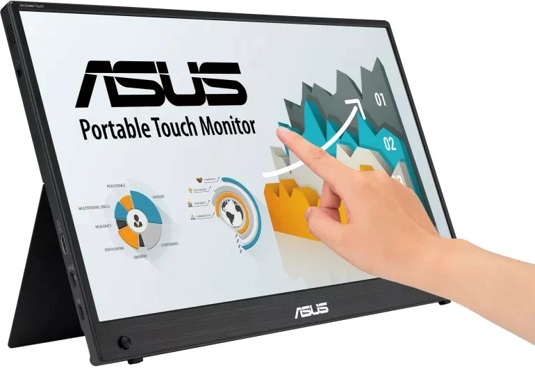 Prenosen zaslon 15,6" Full HD na dotik, baterija 7800 mAh — ASUS ZenScreen MB16AMTR, črn