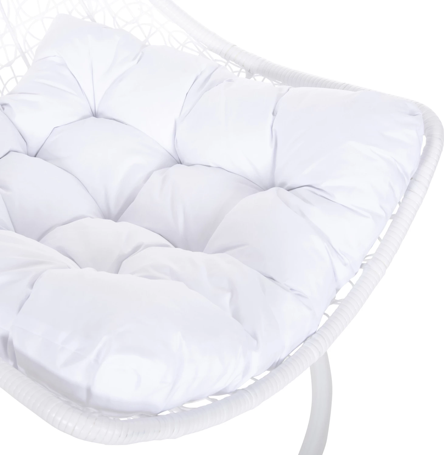 Viseče gnezdo MILLIE FH5996.03 kovinsko-sintetični ratan in blazine v beli barvi Φ95x195Hcm