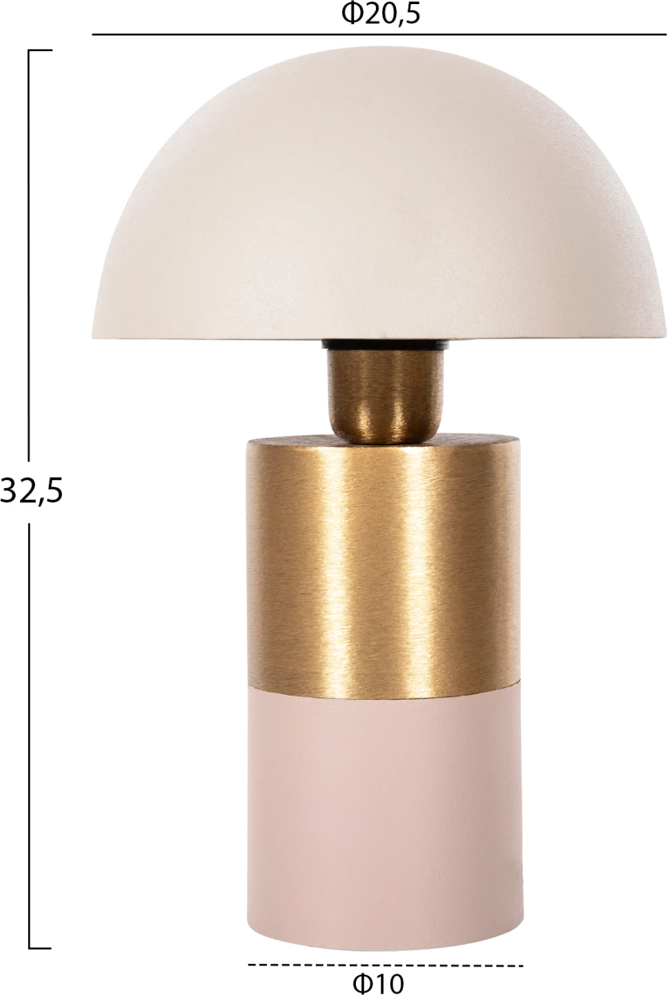 Namizna svetilka Pune, FH4245.10, kovina, bež-zlata, Φ20,5x32,5H cm