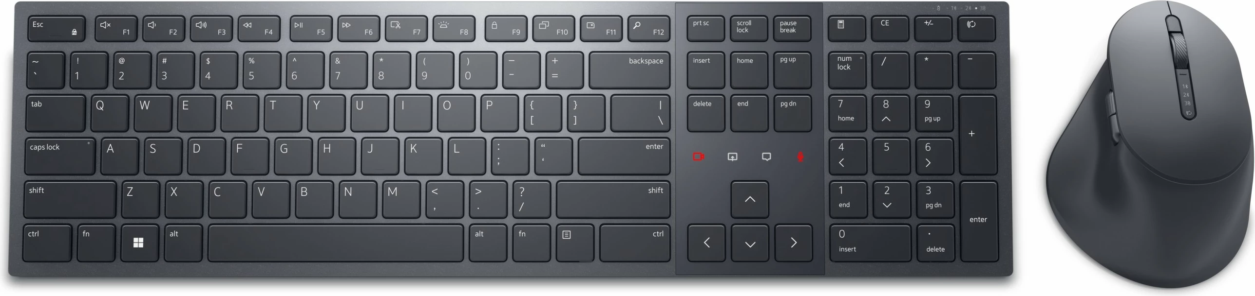 Brezžična tipkovnica in miška DELL KM900, RF + Bluetooth, QWERTZ, grafit