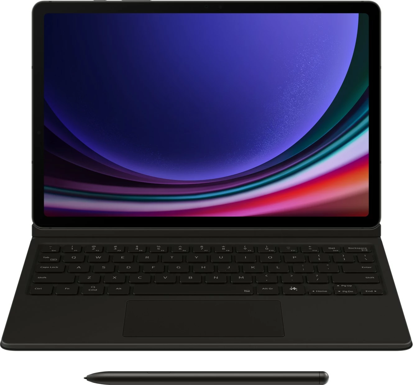 Ovitek s tipkovnico QWERTZ za Galaxy Tab S9 EF-DX725, črn