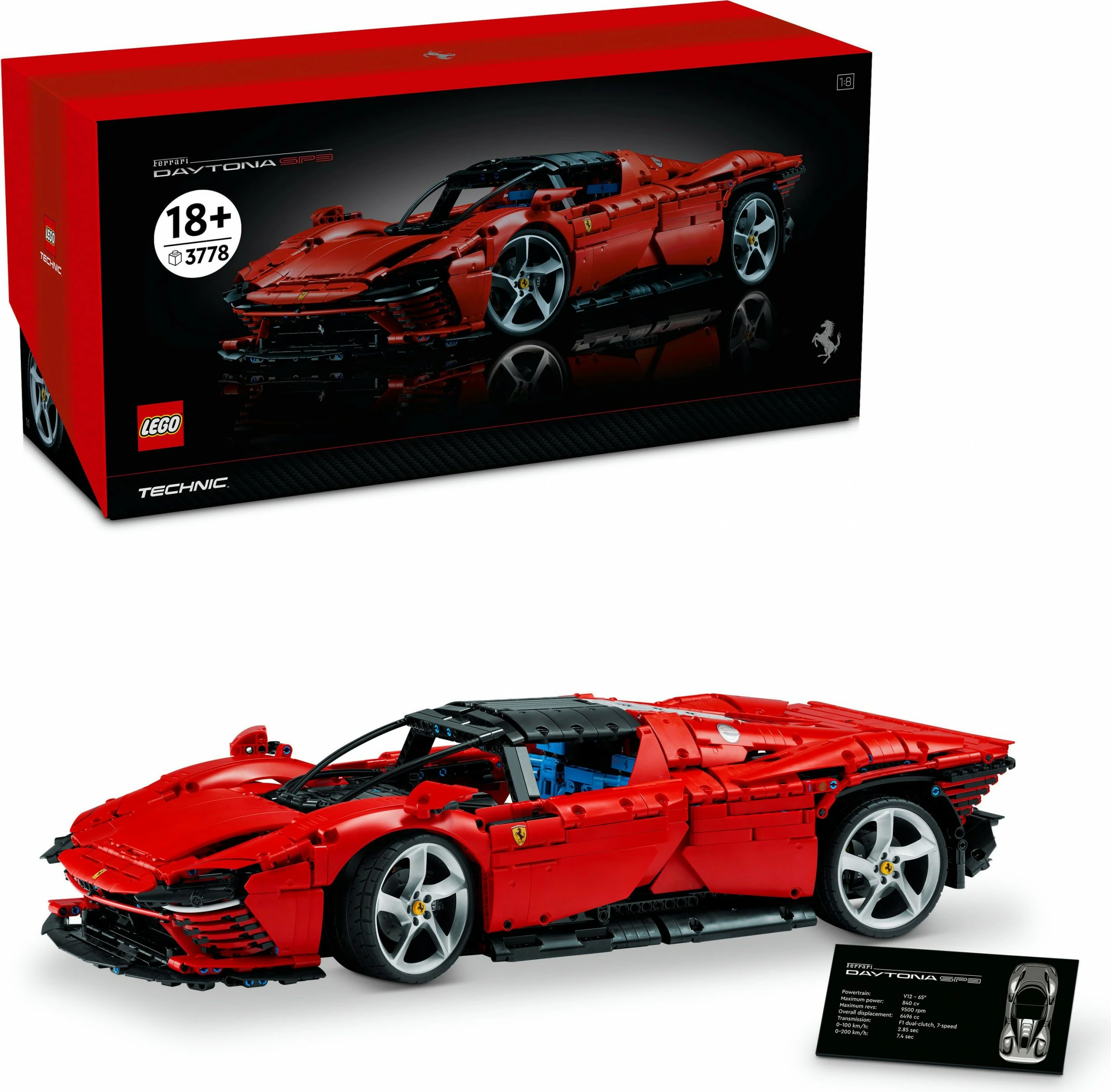 Set za sestavljanje LEGO Technic Ferrari Daytona SP3, 3778 kosov, plastika, 6,99 kg