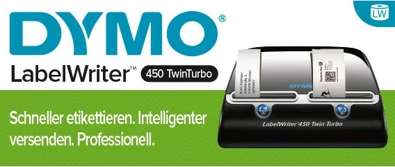 Etiketni tiskalnik Dymo LabelWriter 450 Twin Turbo, neposredni termični, 600 x 300 DPI, črn/srebrn