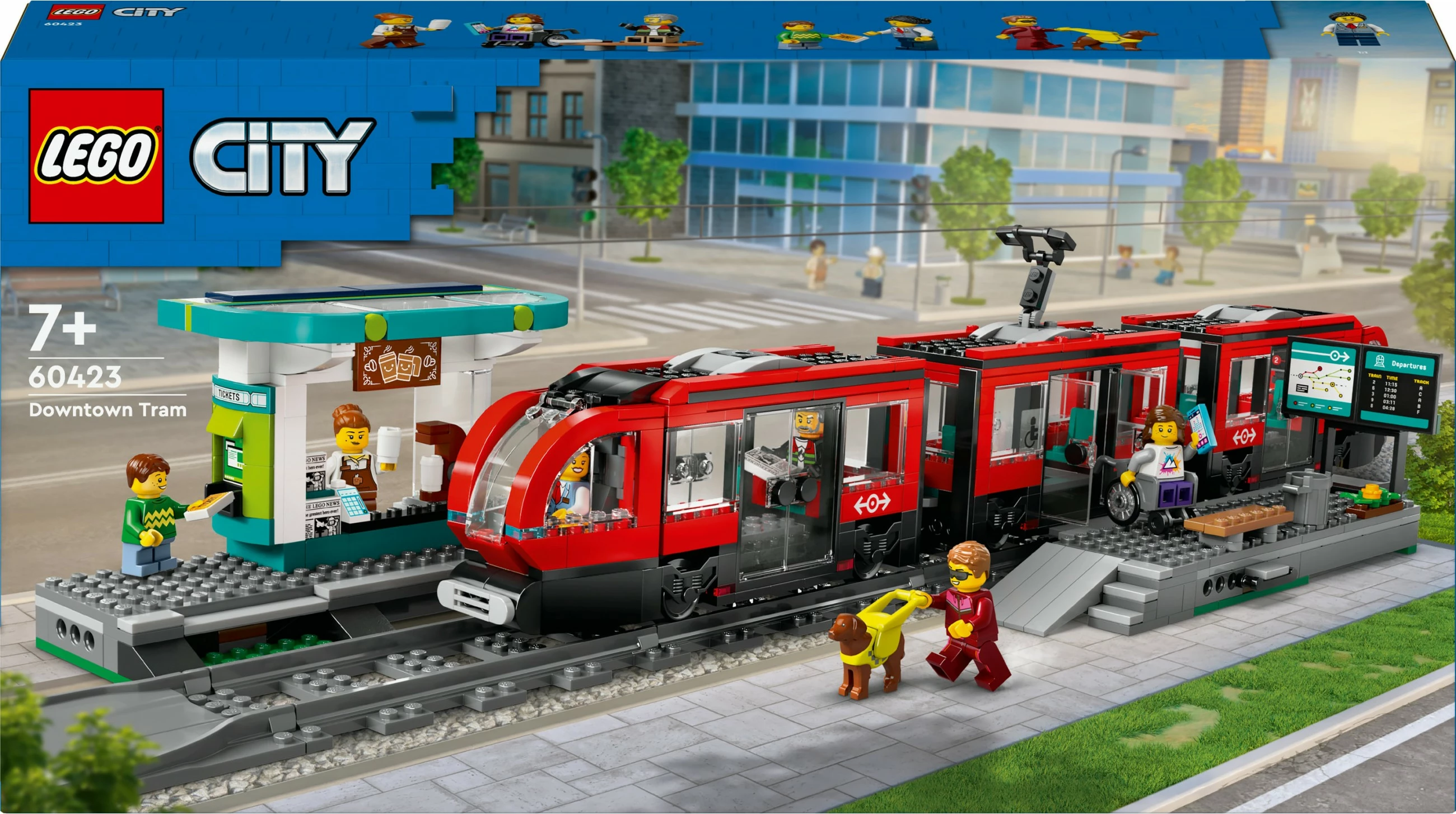 Moderen tramvaj z postajo LEGO City 60423, 811 kosov, večbarven