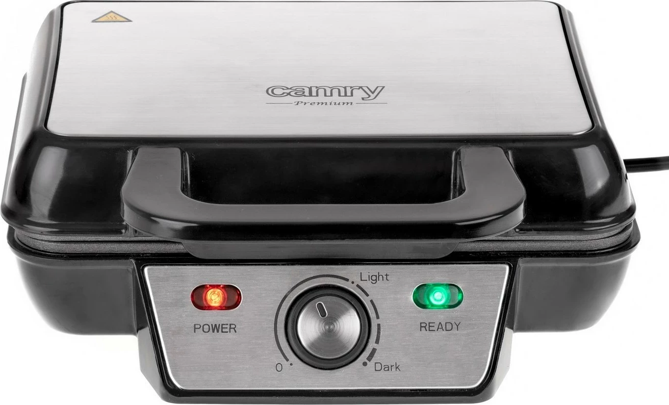 Aparat za vaflje Camry CR 3046, 2 vaflja, srebrno-črn