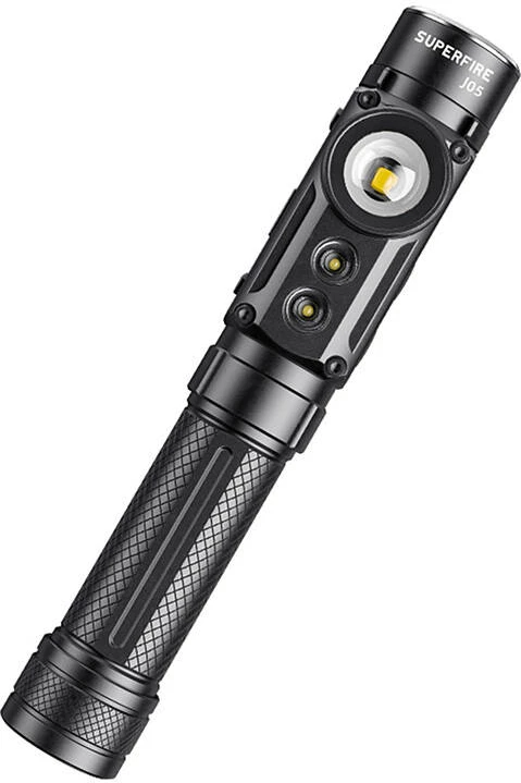 Ročna svetilka Superfire J05, 380+450 lm, USB-C, črna