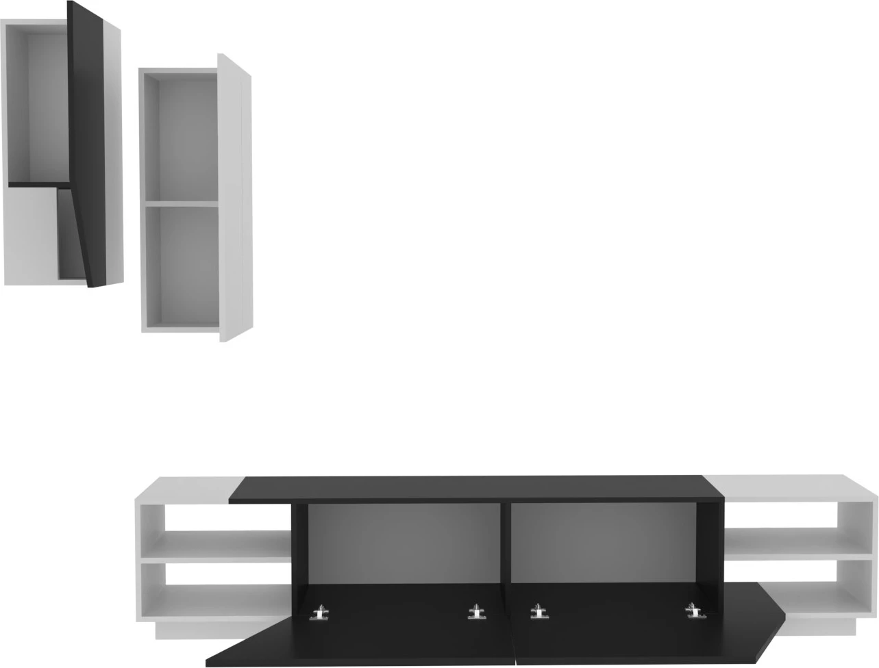 Komoda za TV Hanah Home, zebra - črna, bela