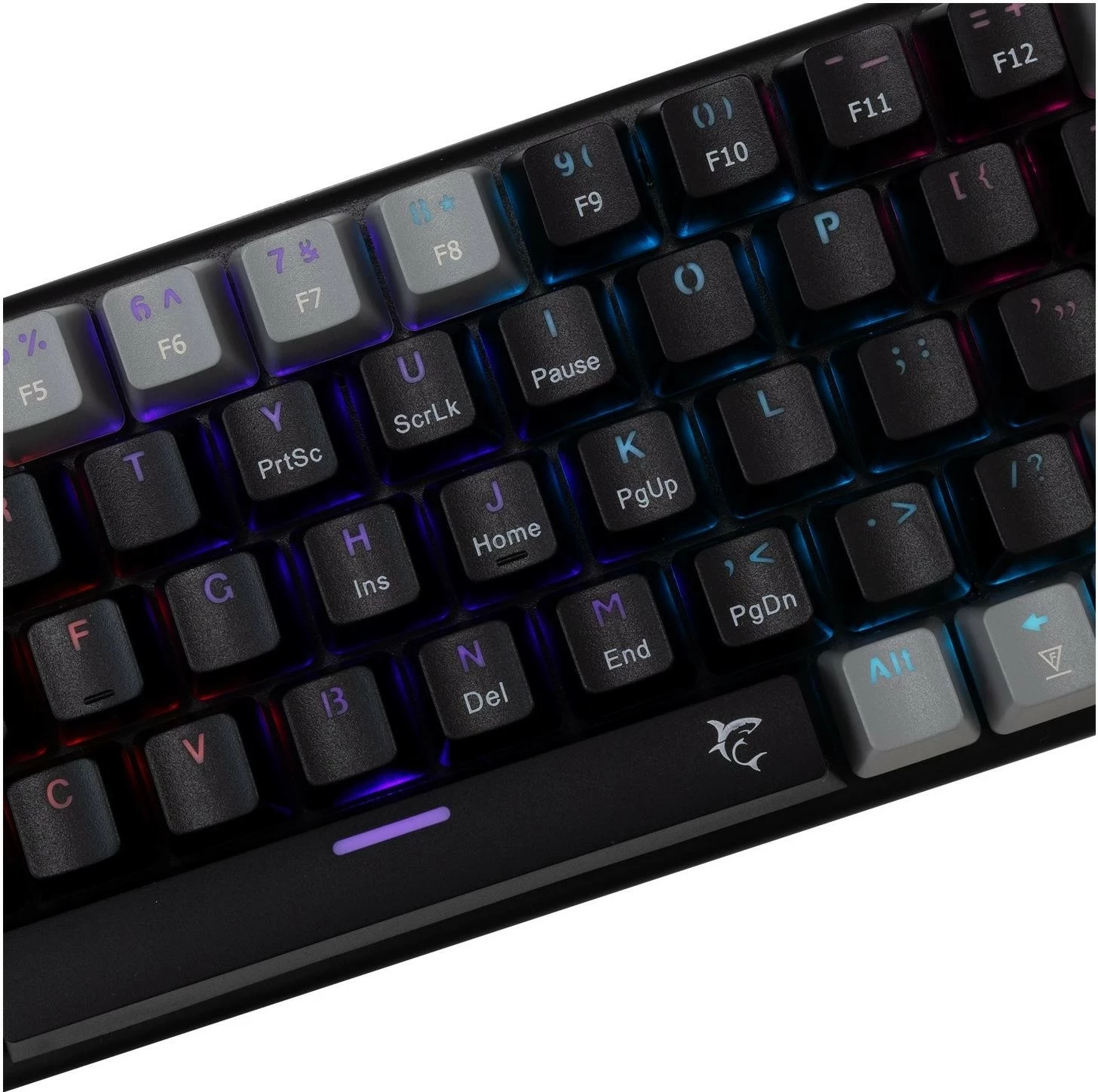 Mekanična igralna tipkovnica 65% White Shark Wakizashi-2, RGB, blue switch, črno-siva