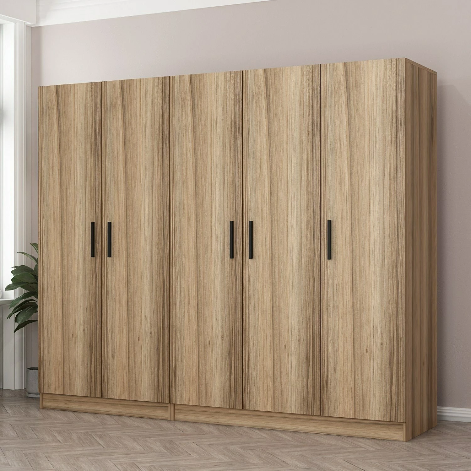 Omarica za oblačila, lesena, Skye Decor, 225 x 190 x 52 cm