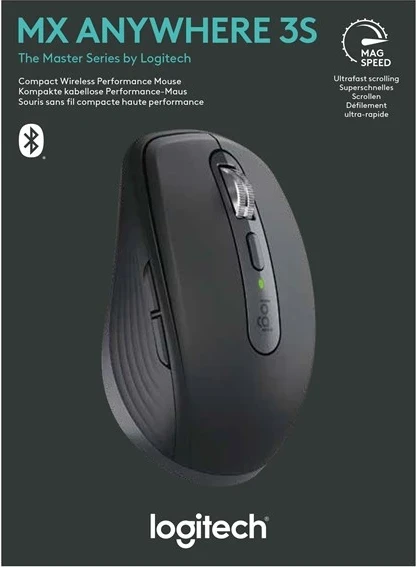 Brezžični miš RF + Bluetooth, 8000 DPI, Logitech MX Anywhere 3S