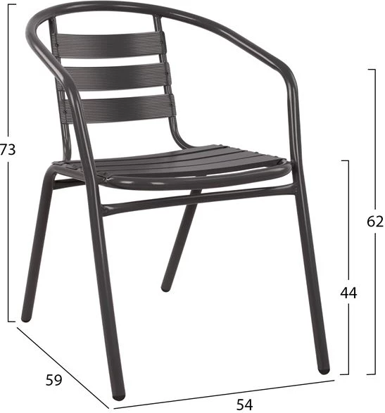 Set 3 kosov s mizo Lima okrogla 60x70cm & stoli Laur siva barva FH10467