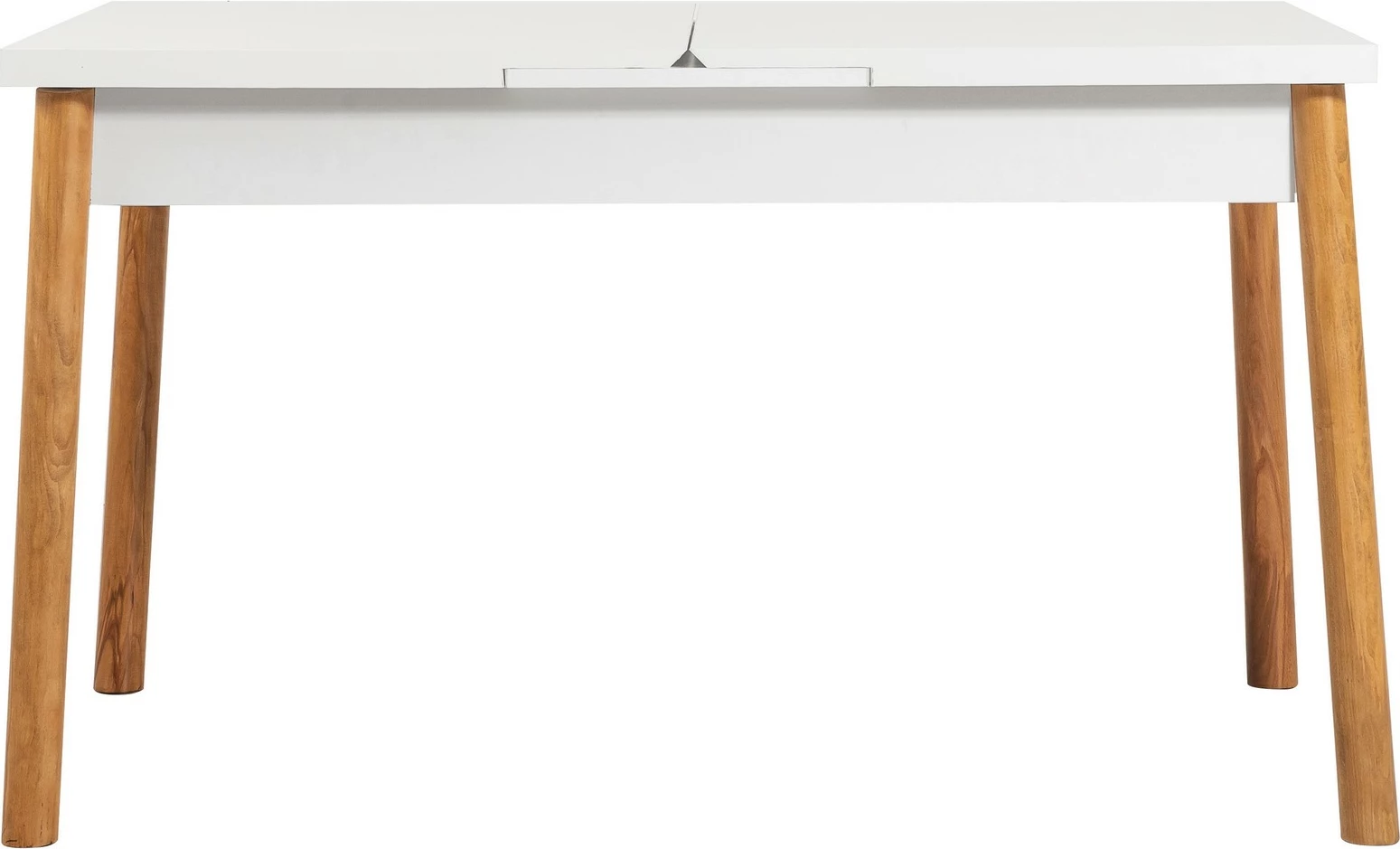 Raztegljiva jedilna miza z 4 stoli, 5-delni set, Skye Decor, barva beli kamen Santiago