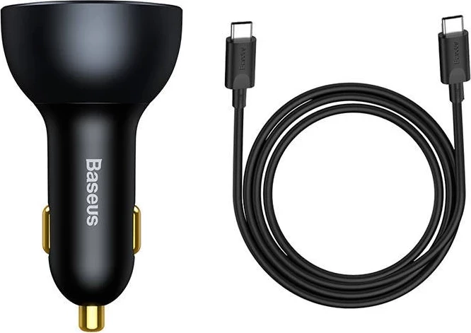 Avto polnilec, Qualcomm, 2x USB-C, 160 W, siva - Baseus
