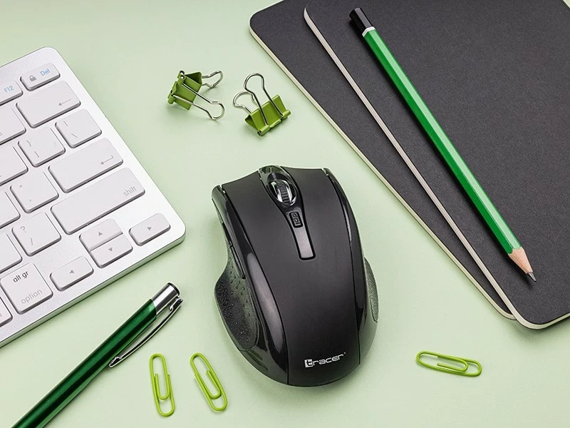 Brezžični miška Tracer DEFF RF Nano 2.4 GHz, 1600 DPI, 7 gumbov, črno-grafitna