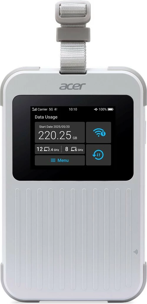 Prenosni usmerjevalnik Acer Connect Enduro M6E 5G, 20 GB, Wi‑Fi 6E, 4096 MB, bel