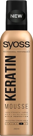 Mousse za lase z extra močnim oprijemom Keratin, Syoss, 250 ml