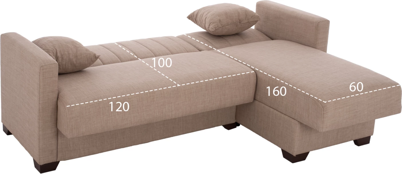 FH3244.04 kotna zofa-postelja, reverzibilna, 200x133x77cm, bež, komplet več kosov