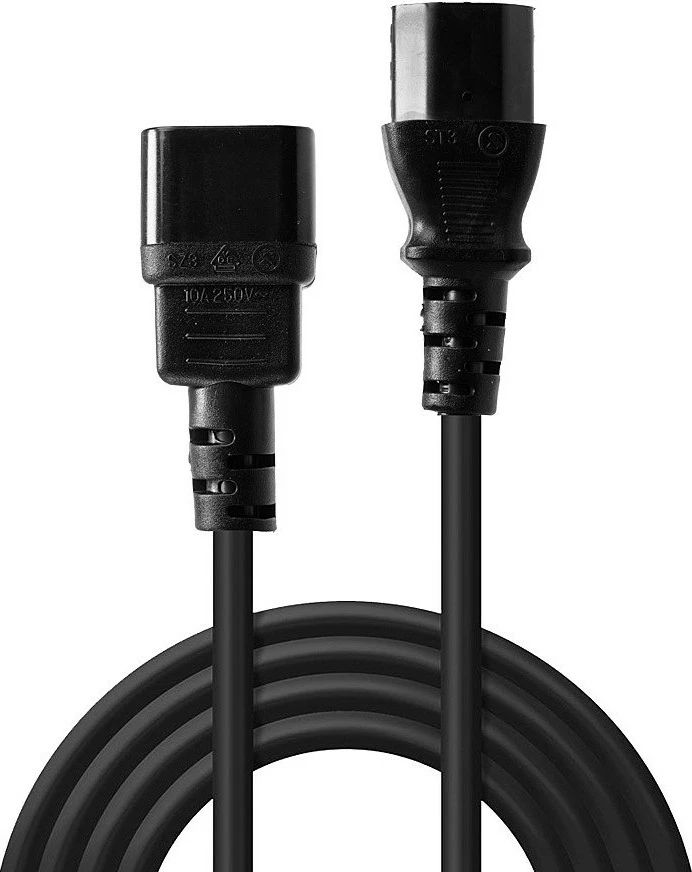 Napajalni kabel IEC C14 na IEC C13, 0,5 m, črn, LINDY