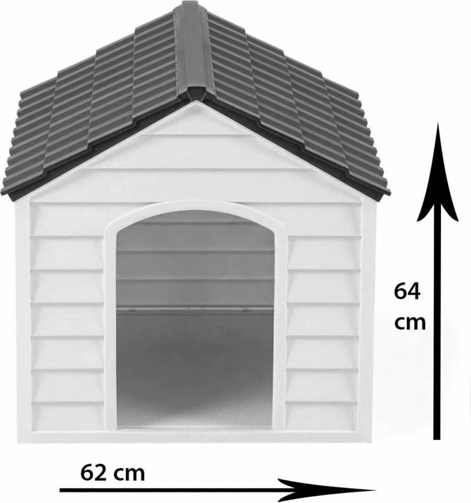 Hiša za hišne ljubljenčke, plastika, siva in rjava, 76 x 64 x 62 cm, Paws & Whiskers, 5100-2