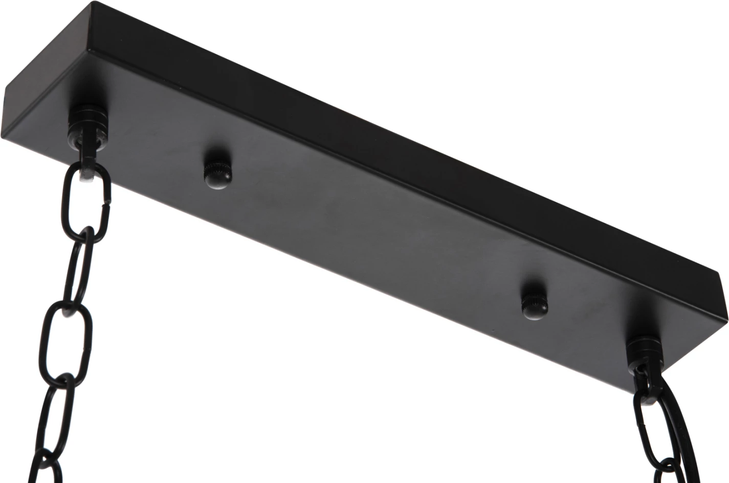 Stropna viseča svetilka s 6 lučmi FH4118 lesena riba-črna kovina-steklo 95x35x116H cm