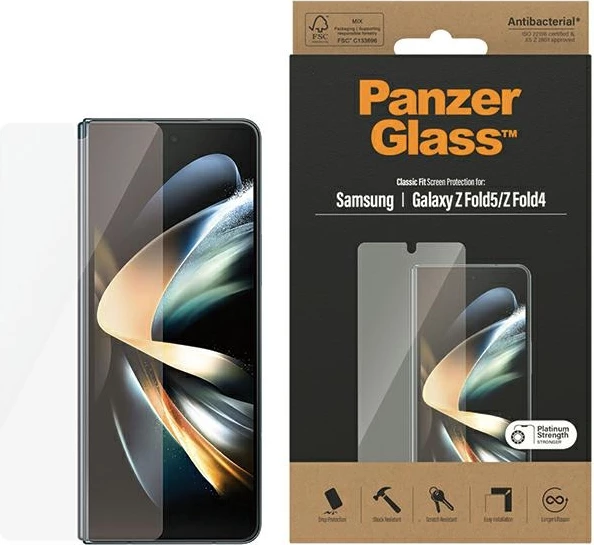 Zaščitno steklo PanzerGlass Classic Fit za Samsung Galaxy Z Fold5/Z Fold4, antibakterijsko