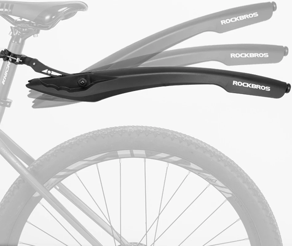 Blatnik za kolo z rdečo LED lučjo Rockbros DNB8001, črn