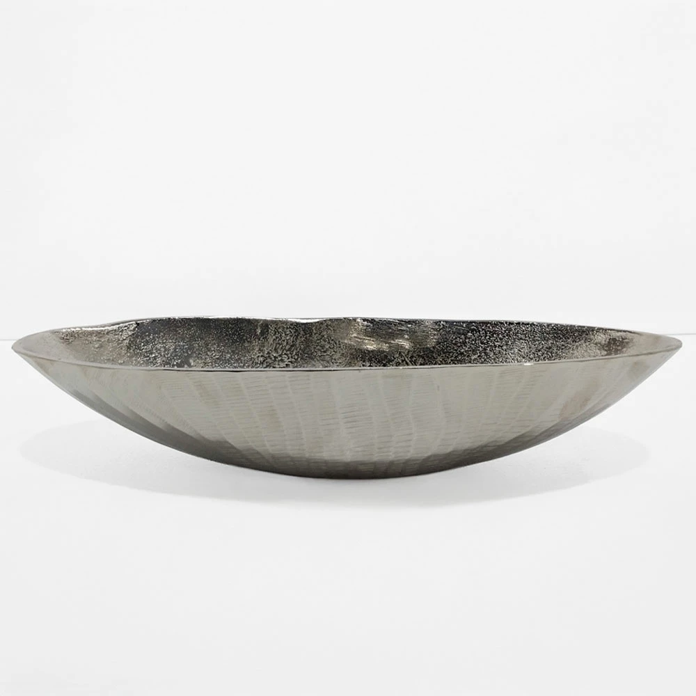 Dekorativna posoda CIOTO, aluminij, srebrna, 43x18x9 cm