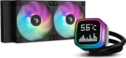 Hladilni sistem z vodnim hlajenjem, DEEPCOOL R-LP240-BKMSNC-G-1, za računalniško ohišje, 12 cm, črn