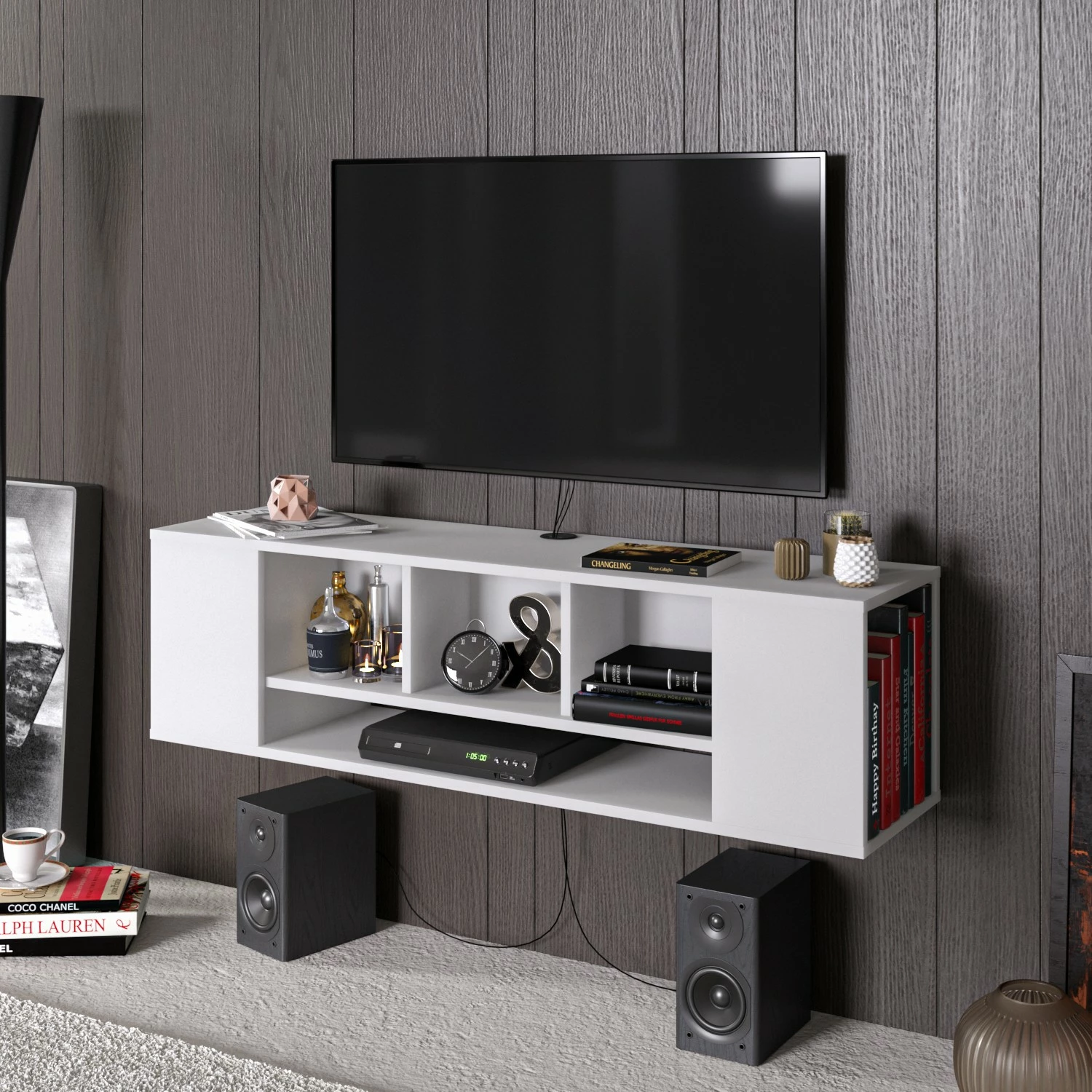 Komoda za TV Hanah Home, bela, Paldi